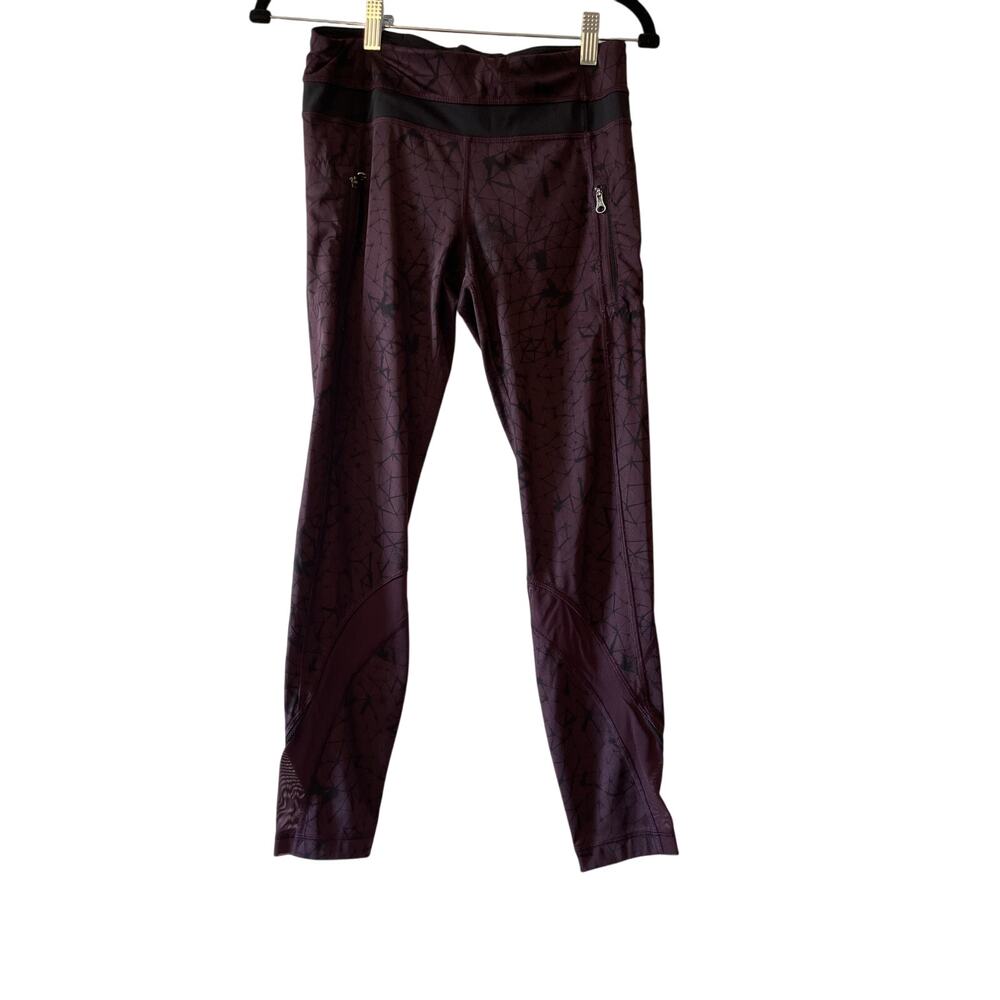 Lululemon Inspire Full On Luxtreme Mesh Star Crushed Black Cherry Size 6